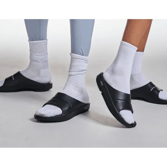 OOfos OOriginal Men's Navy Blue Ooahh Sport Slide Sandals Size M9/Wo's 11 2636 - Picture 2 of 16